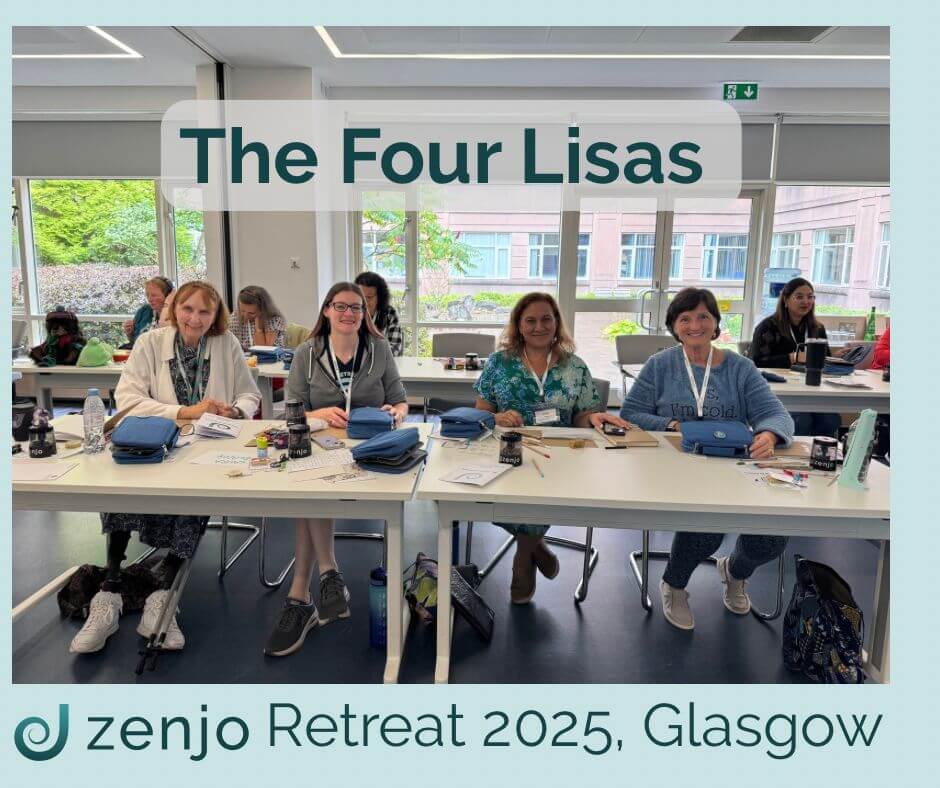The four Lisas sitting together at the Zenjo Retreat in Glasgow