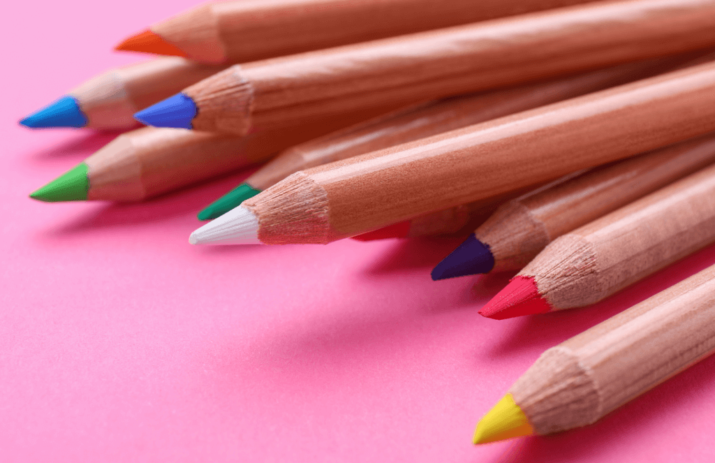 A selection of pastels pencils illustrating the 7 Ways To Improve Your Art by Lisa Crow, CZT.